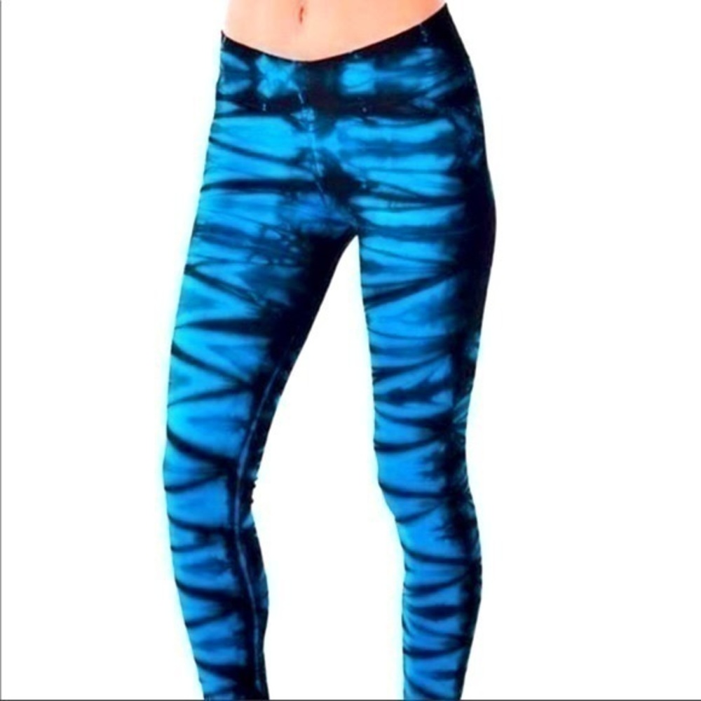 NUX V Ankle Seamless Tie Dye Pants Blue Black Med